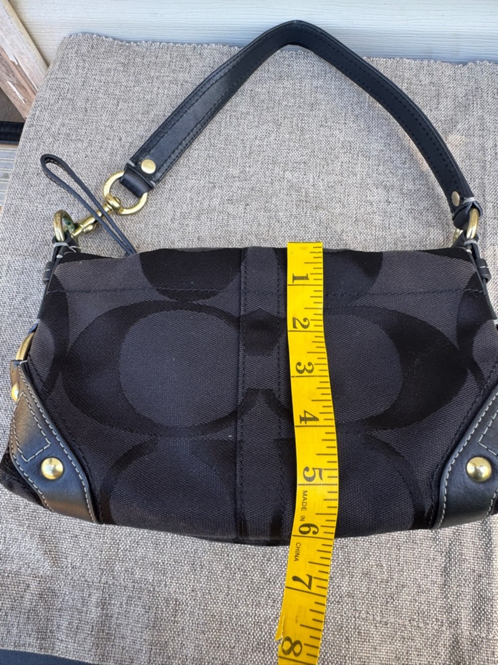 Coach Vintage Mini Carly Small Shoulder Bag Black Signature Jacquard 10730 - Picture 11 of 13